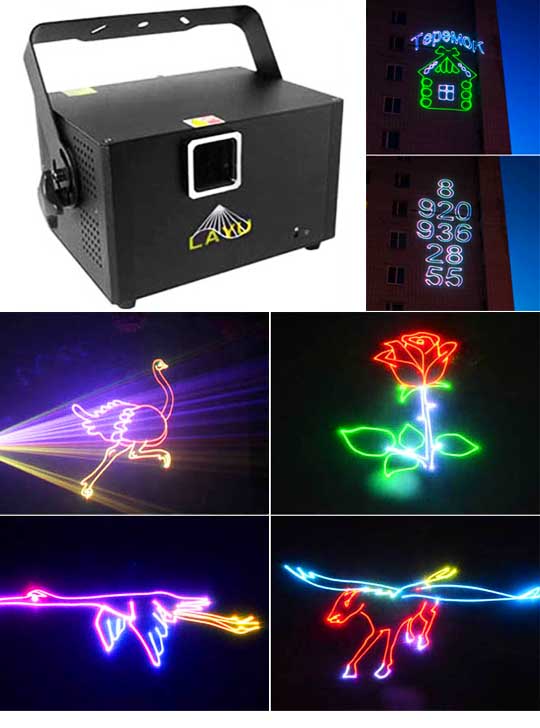 Рисующий лазерный проектор для рекламы AP25RGB